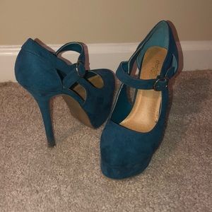 Turquoise high heel
